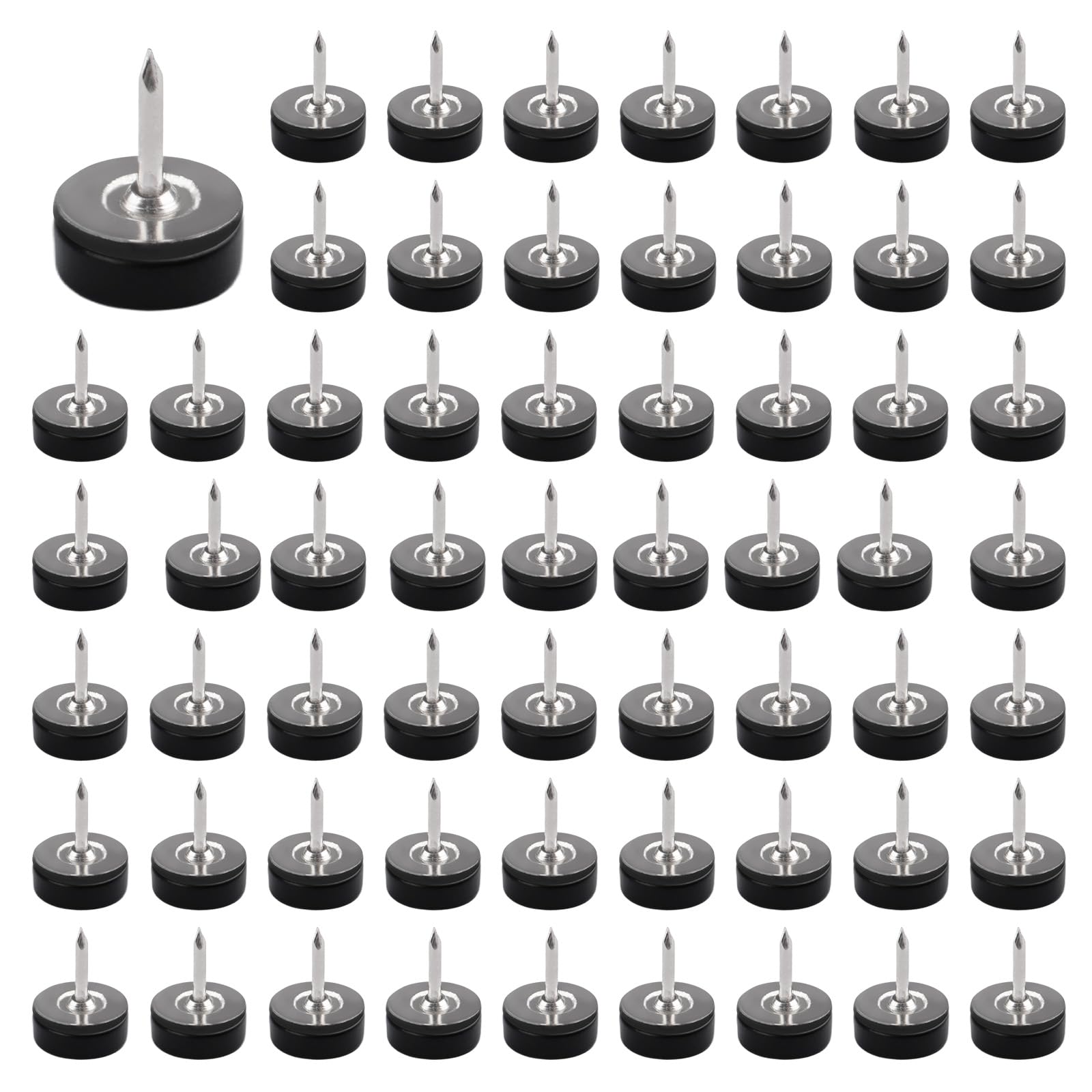 UFURMATE 60 Sets Magnetic Push Pins Magnet Tacks Pushpins Poster and Photo Hangers Magnetic Thumbtacks for Cork Board Metal Decorative Pushpins Clip for Map Picture (Black) — image 1
