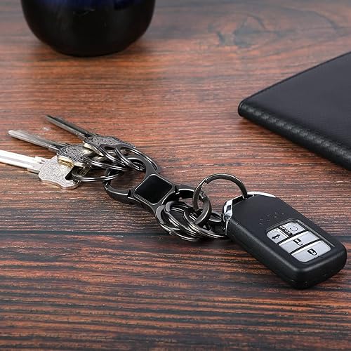Miniatura 7 de DAYGOS Llavero Llavero de liberación rápida con 8 llaveros Organizador de llaveros de coche resistente
