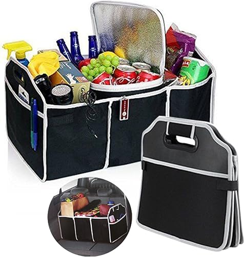SUYI Automotive Bolsa de almacenamiento maletero del coche Organizador Compras Tidy Heavy Duty plegable  Caja Tronco SUV asiento trasero Cargo