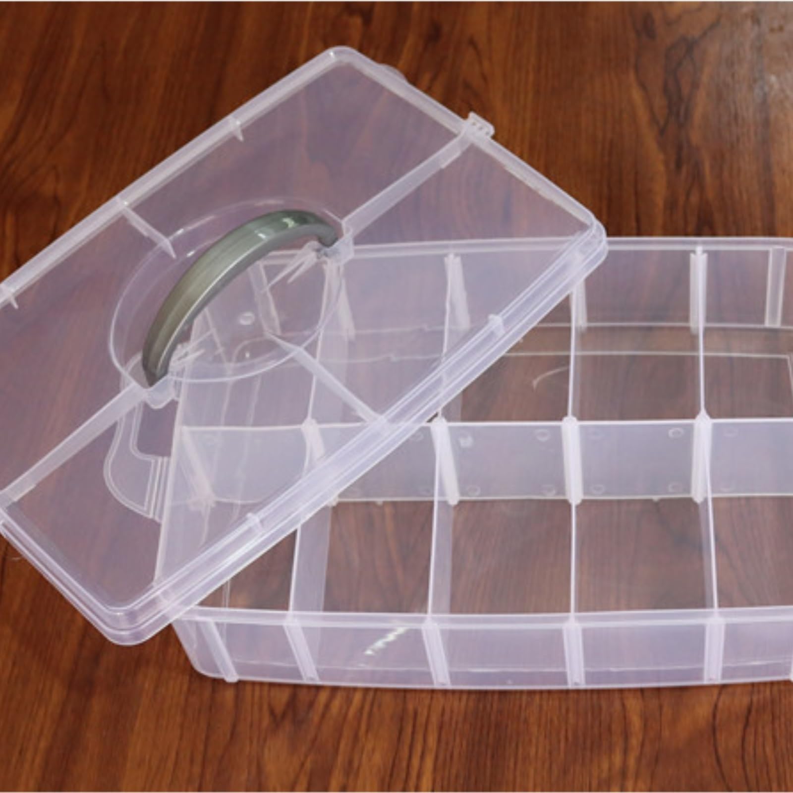 Organizzatore Smalti Scatola Portaoggetti Impilabile for Cosmetici, Smalto Regolabile Porta Smalti per Unghie(Transparent)