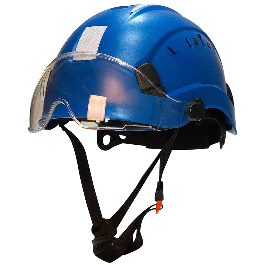 Hard Hat Blue with Visor ANSI Z89.1 Approved Comfortable 6