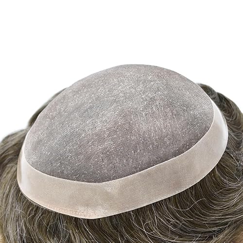 Miniatura 4 de Toupee para hombres Piezas de cabello humano real Sistema de reemplazo de cabello humano para hombre Toupee sistema de cabello para hombres fino