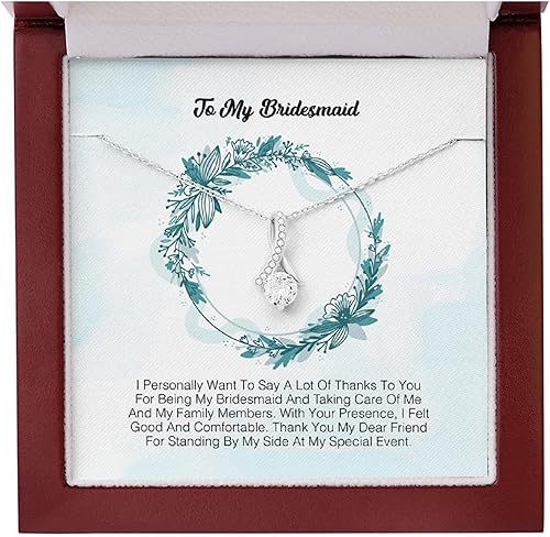 ZephariO Collar Para Damas De Honor - Personalizar Regalos Para Padrinos De Boda, Thank You For Being My Bridesmaid Necklace, Will You Be My