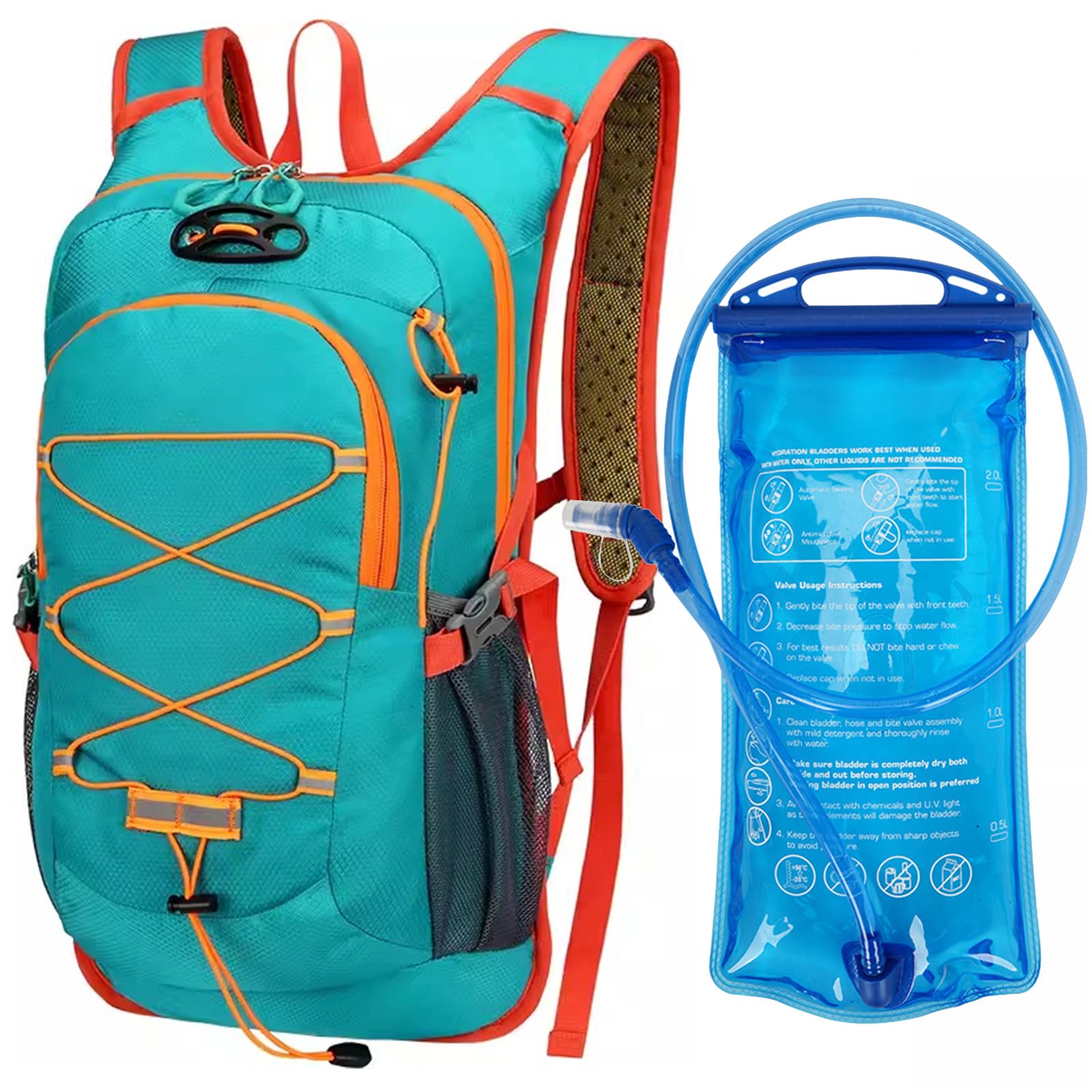 Mochila de hidratación para exteriores con bolsa de agua de 2 L, mochila ligera para correr, mochila de ciclismo de gran capacidad, mochila para senderismo, mochila de camping para mujeres y hombres