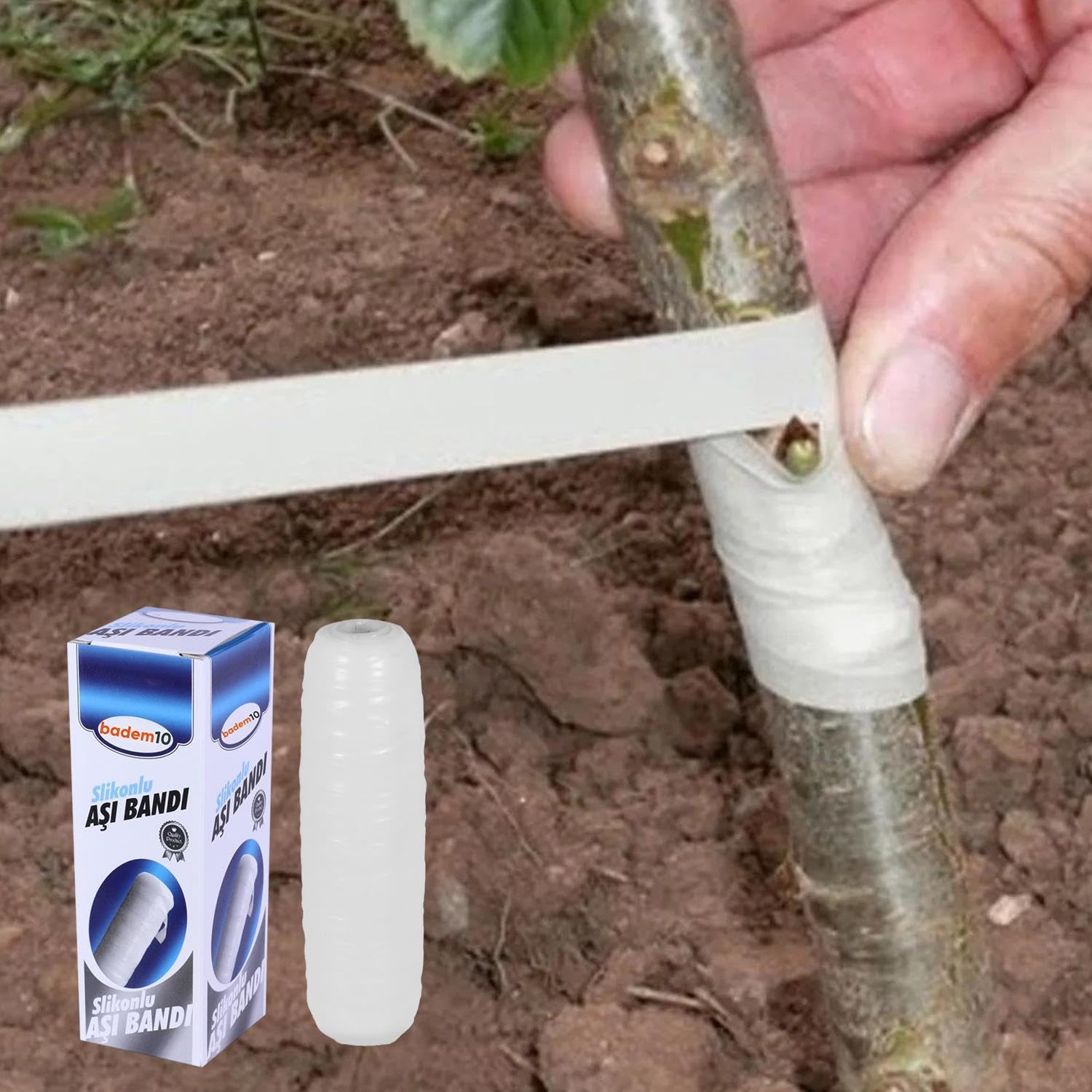 Badem10 Ağaç Dal Aşılama 4'Lü Seti Plastik Saplı Bıçak Çakı Soğuk Aşı Macunu Şeffaf Bant Bağ Budama Bıçağı