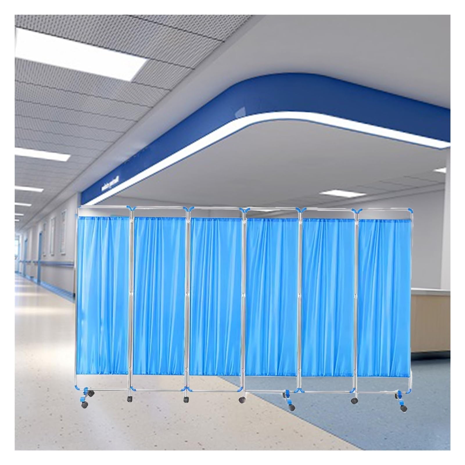 Paravent médical 180 x 50 cm panneau séparation pliable intérieur