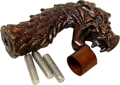 Miniatura 2 de Bastón de madera victoriano con acabado antiguo marrón con mango de dragón de aluminio sólido