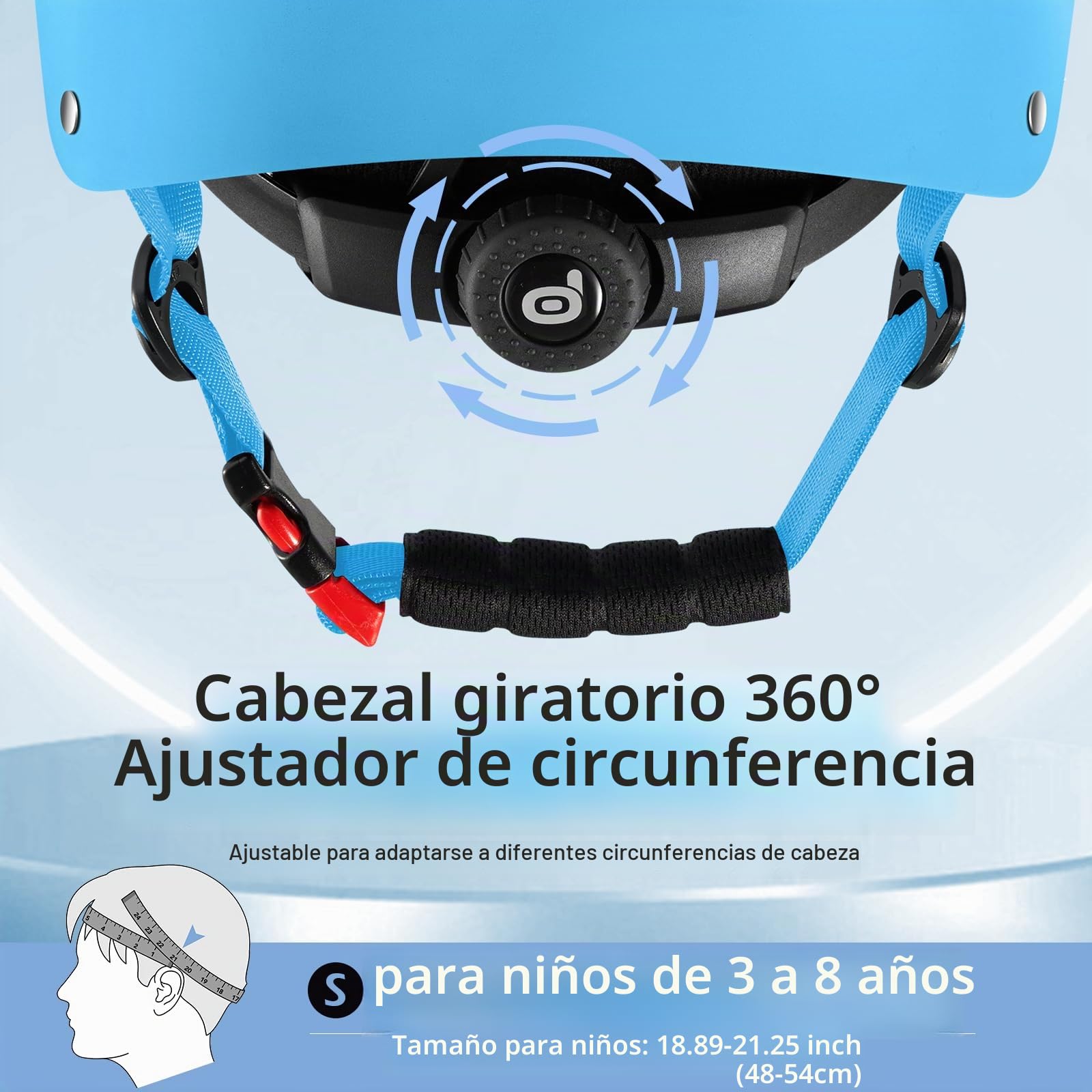Odoland Casco de Bicicleta para Niños y Niñas de 3 a 8 Años Casco Ajustable y Ligero Recomendado de 48 a 54 cm para Ciclismo Monopatín Patinaje Múltiples Deportes, DLS