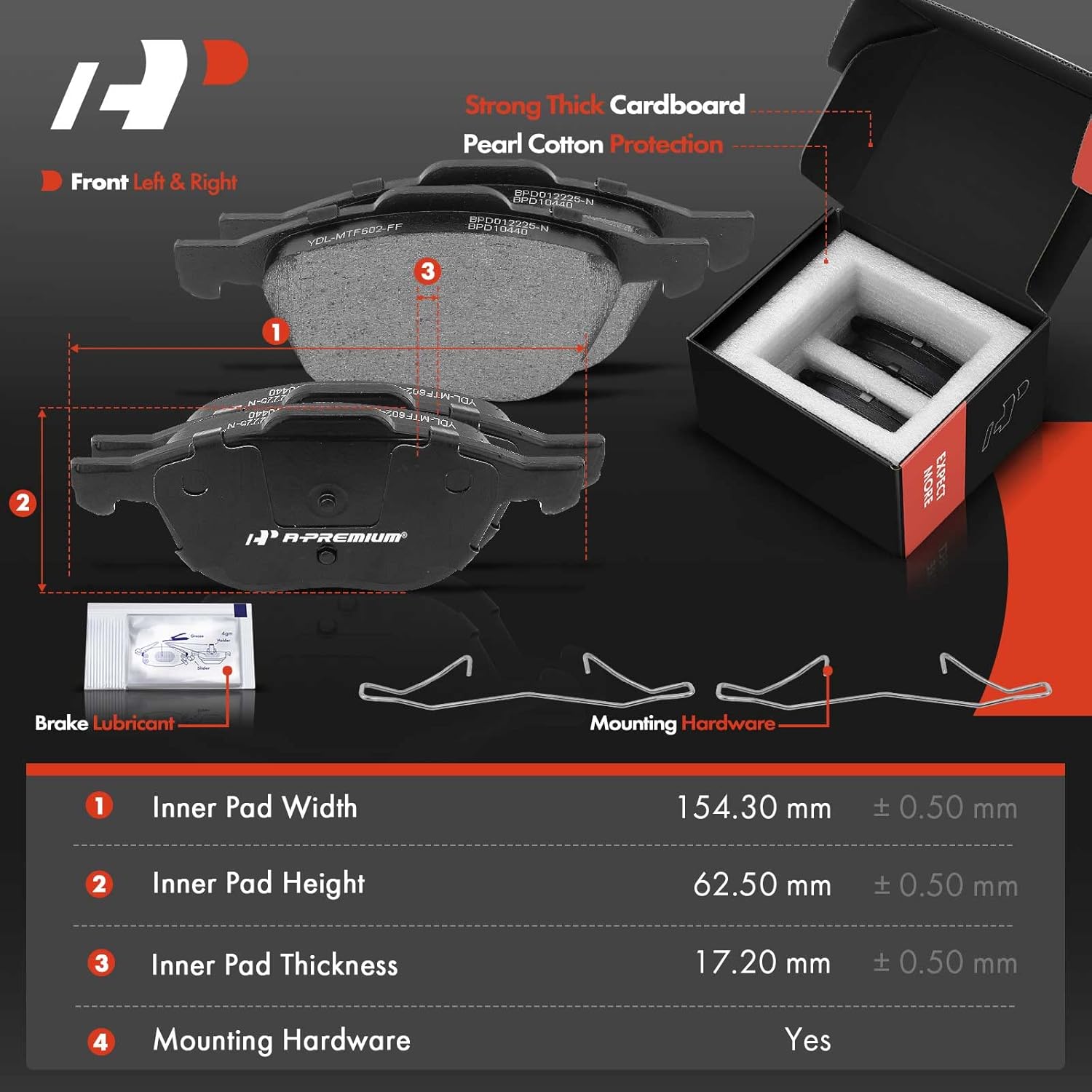 A-Premium Front Vented & Rear Solid Disc Brake Rotors + Ceramic Pads Kit Compatible with Select Mazda Models - 3 2005 2006 2007 2008 2009 2010 2011 2012 2013, 12-PC Set