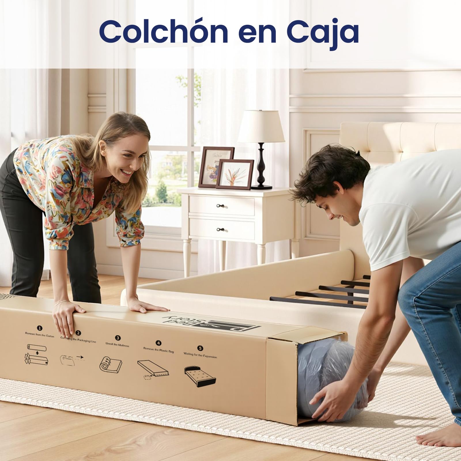 BedStory Colchón Híbrido 150x200 cm Matrimonio, Muelles Ensacados, Altura 26 cm, Ergonomico + Alta Transpirabilidad