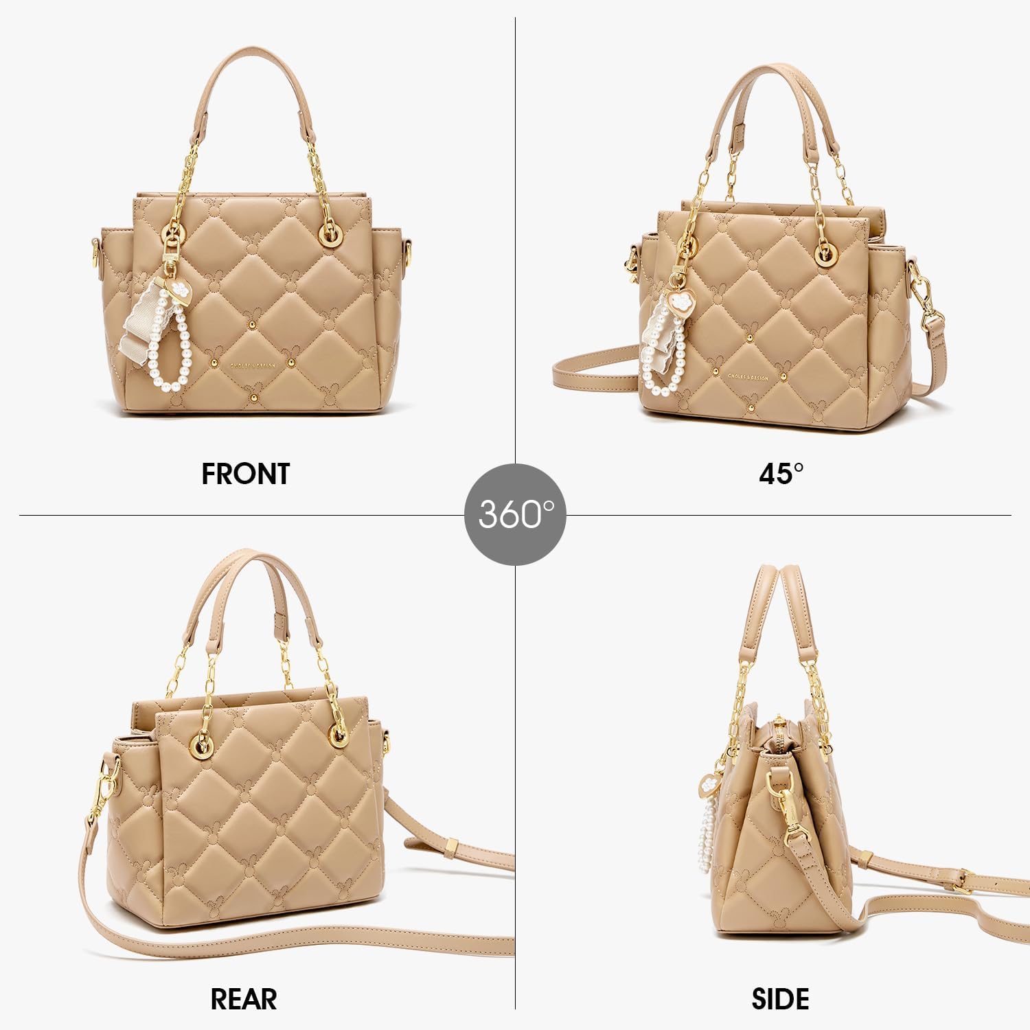 Cnoles Satchel Bag For Women Fashion Leather Handbags and Purses Shoulder Tote Crossbody Top Handle Bags - Image 4