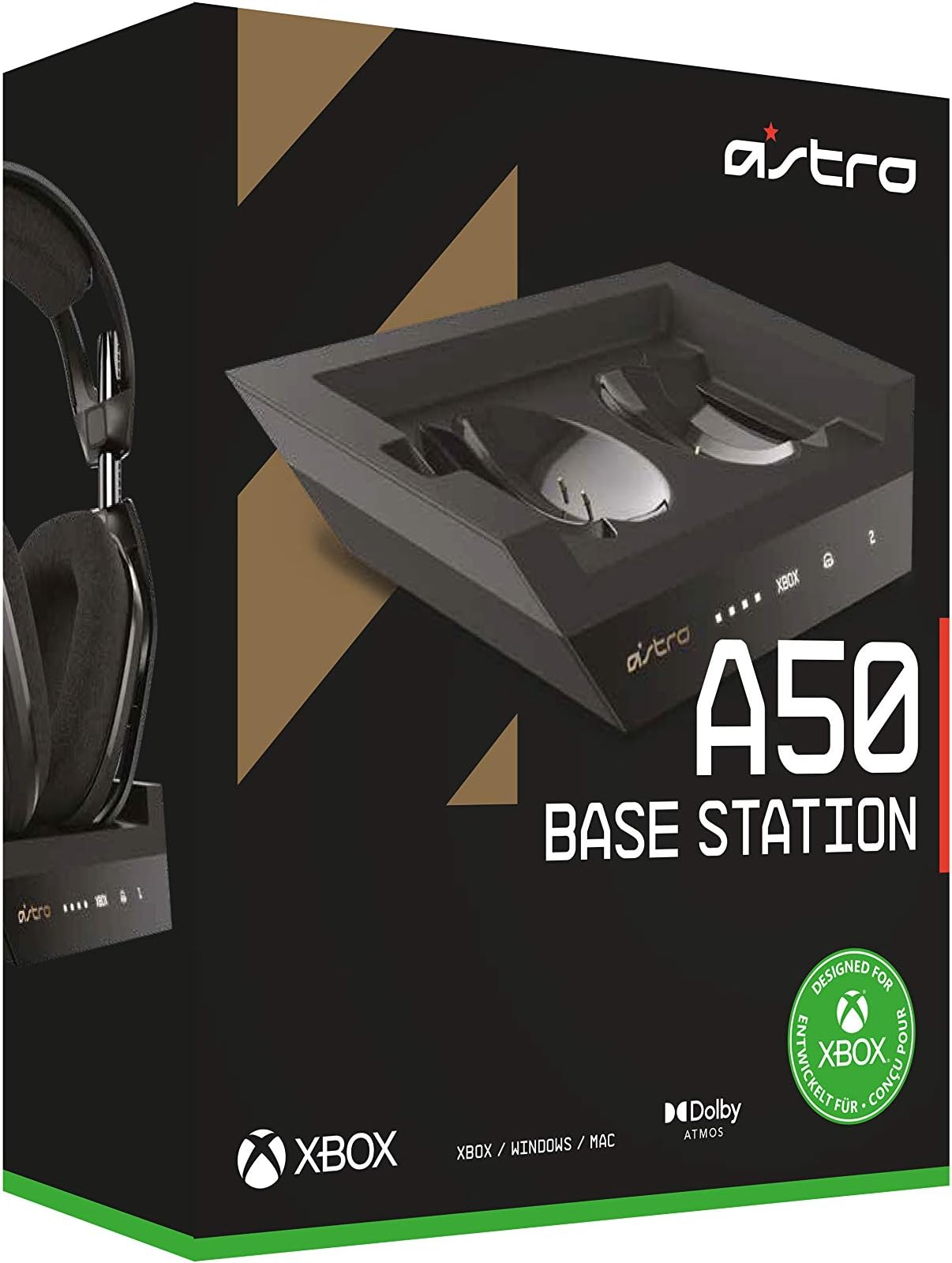 ASTRO Gaming Charging Base Station for the A50 Gaming-Headset, Compatible with Xbox Series X|S, Xbox One, PC, Mac - Black/Gold