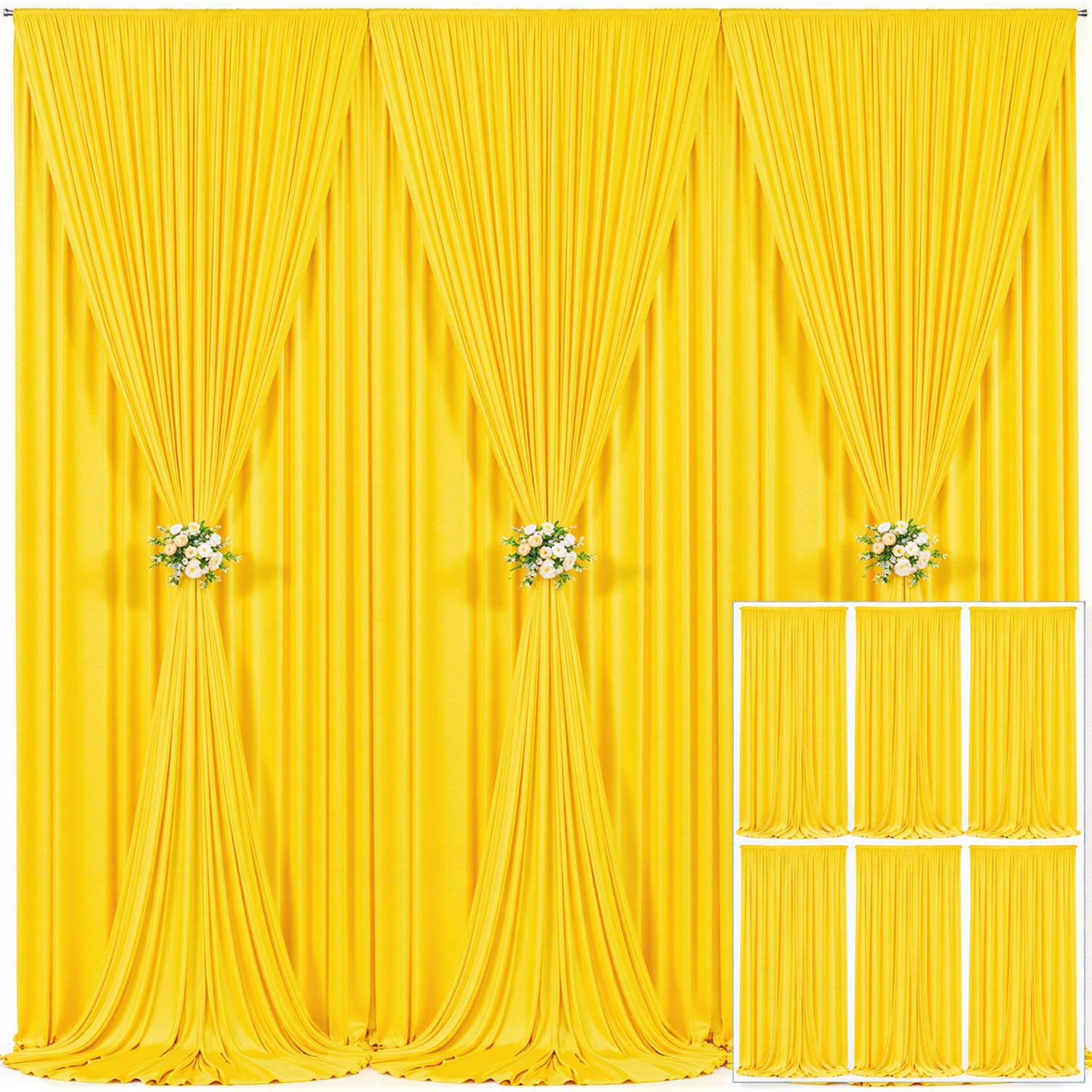 10x10 Champagne Backdrop Curtain for Parties Wedding Baby Shower Wrinkle Free Photo Curtains Backdrop Drapes Fabric Decoration for Bridal Shower 5ft x 10ft,2 Panels — view 92