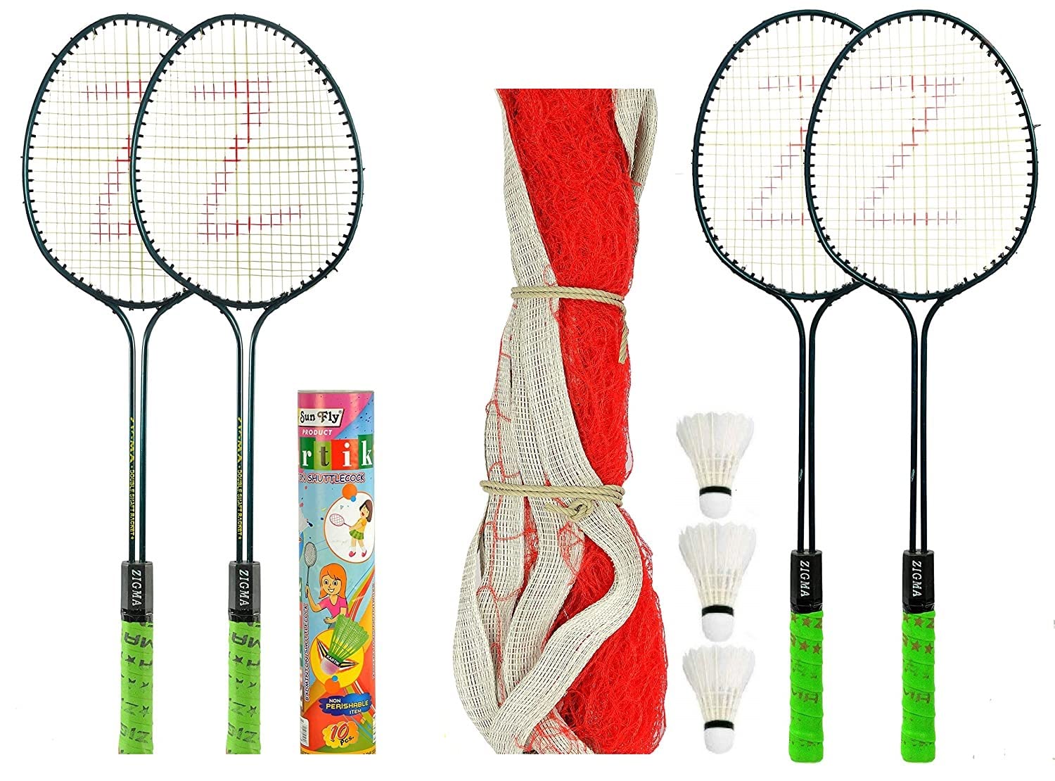 Klapp Zigma Recreational Badminton Set with Feather Shuttle Cock (with Net)-image-44