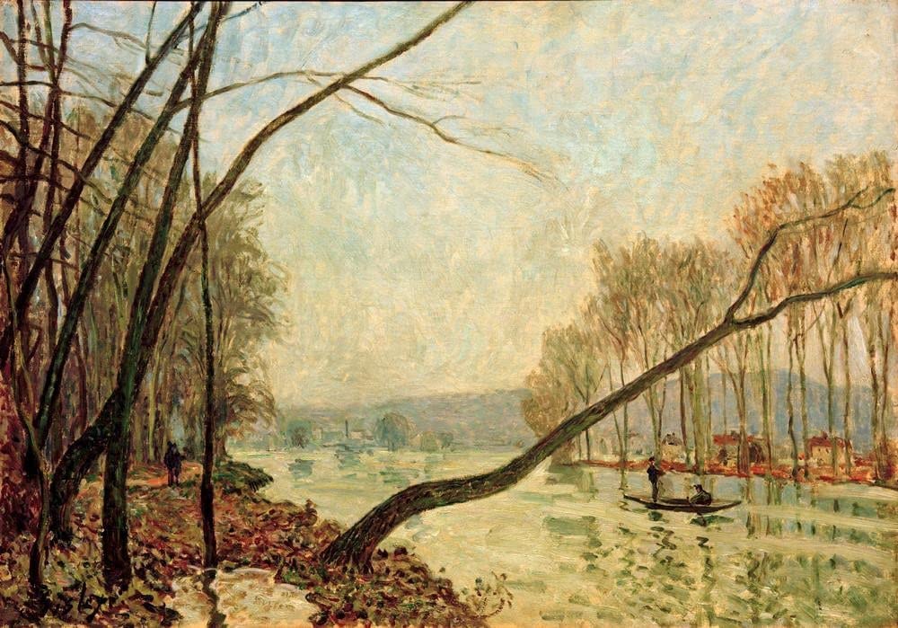 Impresión en lienzo premium de la pintura clásica de Alfred Sisley 60x90cm para pared 5