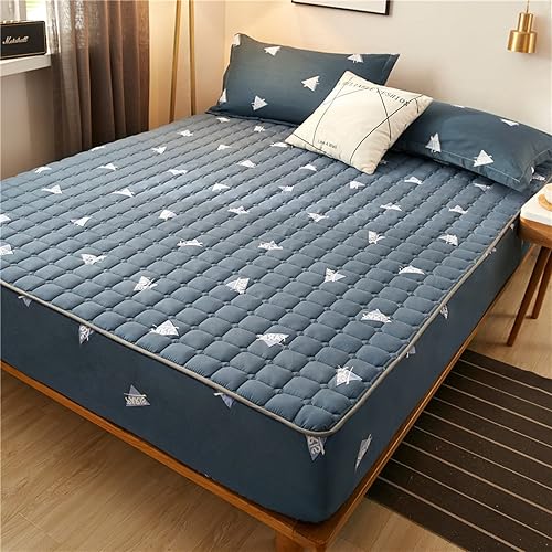 FCLDESHOP Funda de cama, sábanas bajeras gruesas y acolchadas de color sólido, para habitación de los niños, con estampado de animé, geometría, 59.1