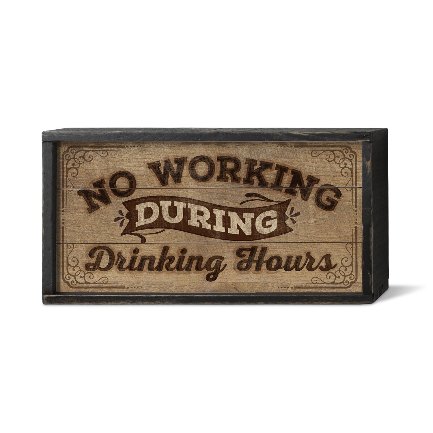 American WoodcraftersNo Working Framed Pallet Wood Sign, 12 x 6 inches