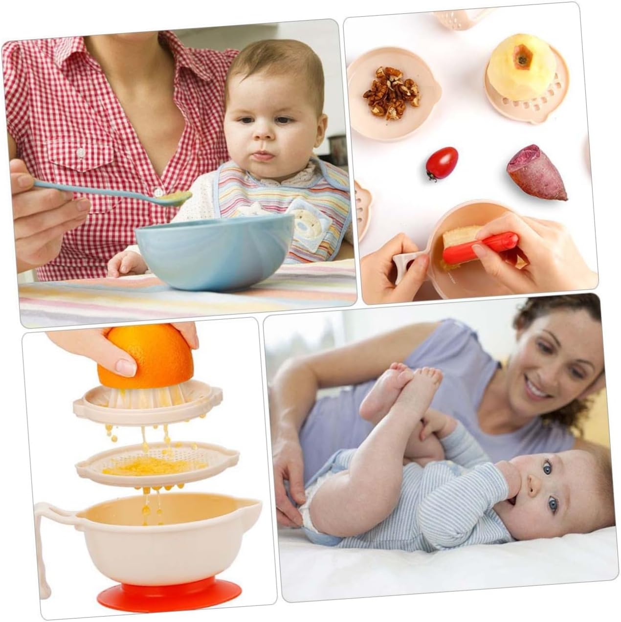 Multi-functional Food Grinding Bowl Manual Masher Tool Safe Materials Easy to Clean Complementary Feeding for Boy Girl