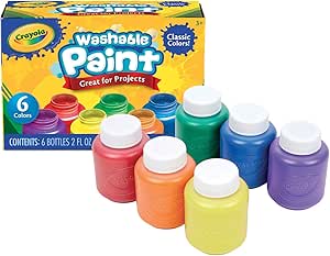 Crayola Washable Kids Paint, 6 Count, Kids At Home Activities, Painting Supplies, Gift, Assorted