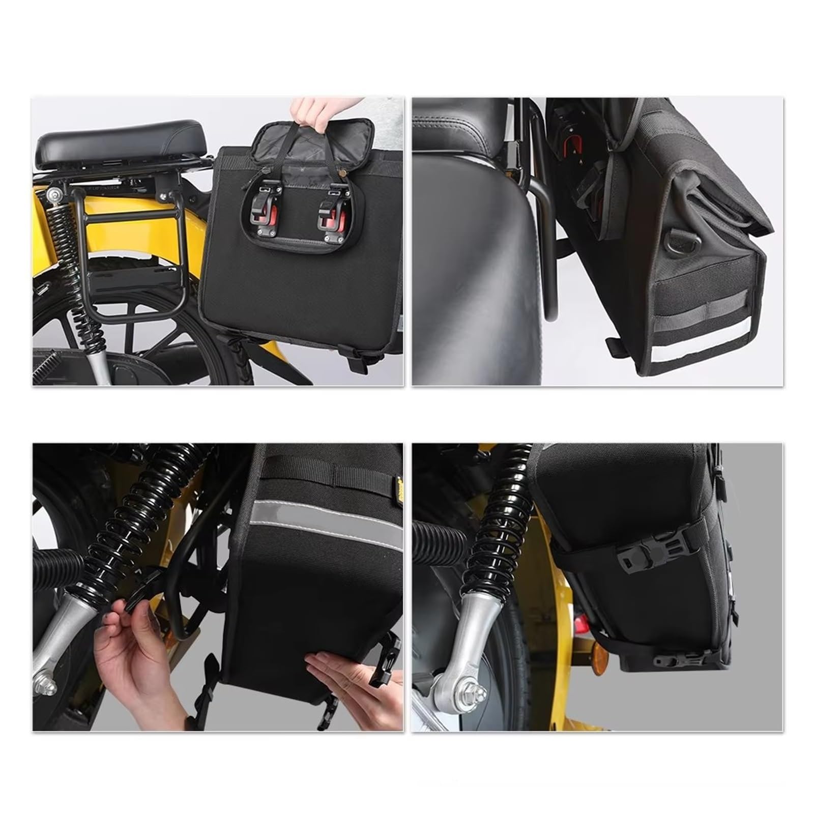 Borsa Posteriore Moto Borsa Laterale Impermeabile Motore Sgancio Rapido 13 Litri Bordo Supporto Interno Per Riporre Bagagli