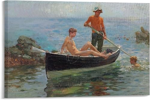 EPEDIC Henry Scott Tuke - Póster de arte de pintor famoso (2) póster en lienzo para decoración de pared, pinturas para sala de estar, dormitorio,