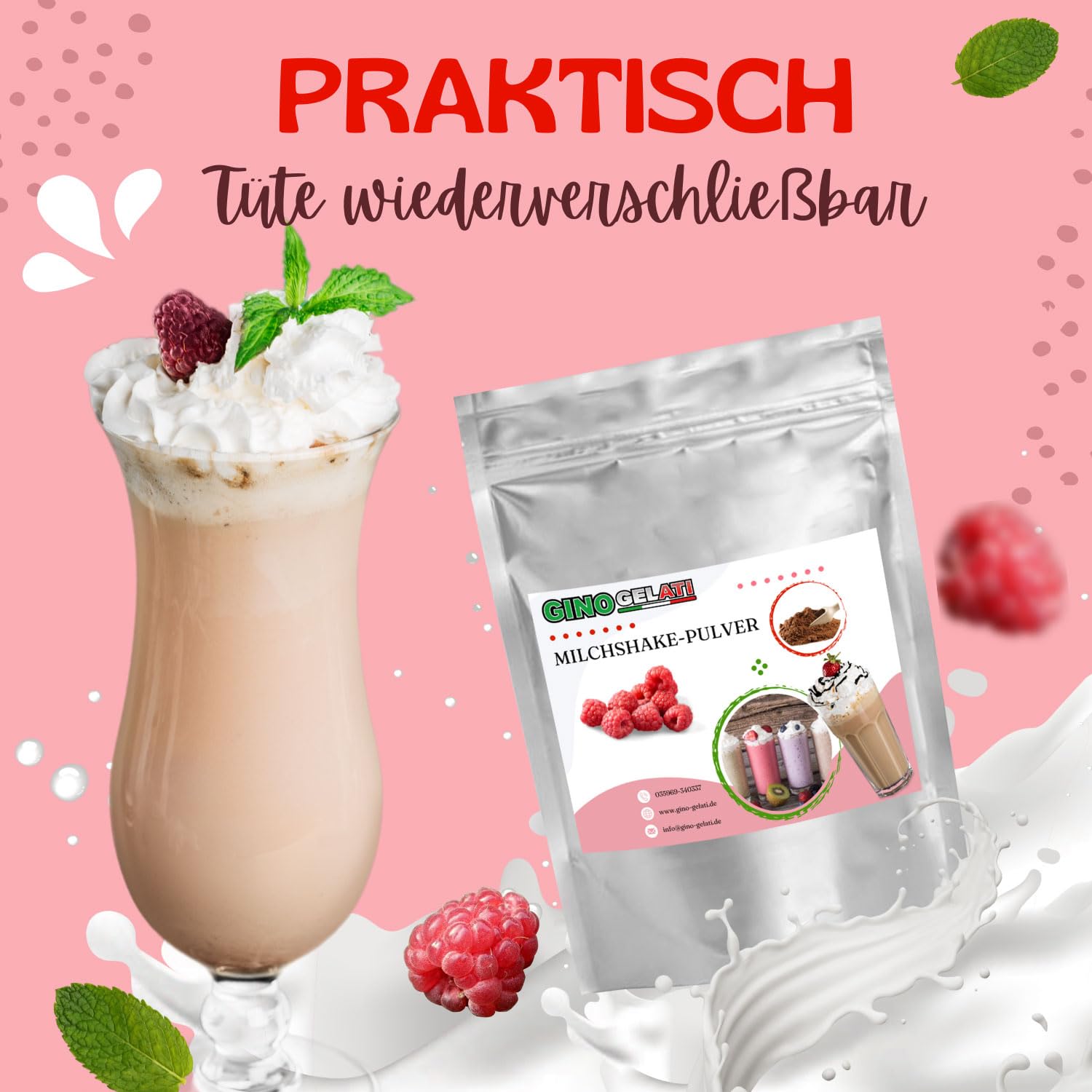 Gino Gelati Milchshake Pulver, verschiedene Geschmacksrichtungen, schnelle und einfache Zubereitung, für Gastronomie und private Küche geeignet, Made in Germany (10 Kg, Mascarpone)