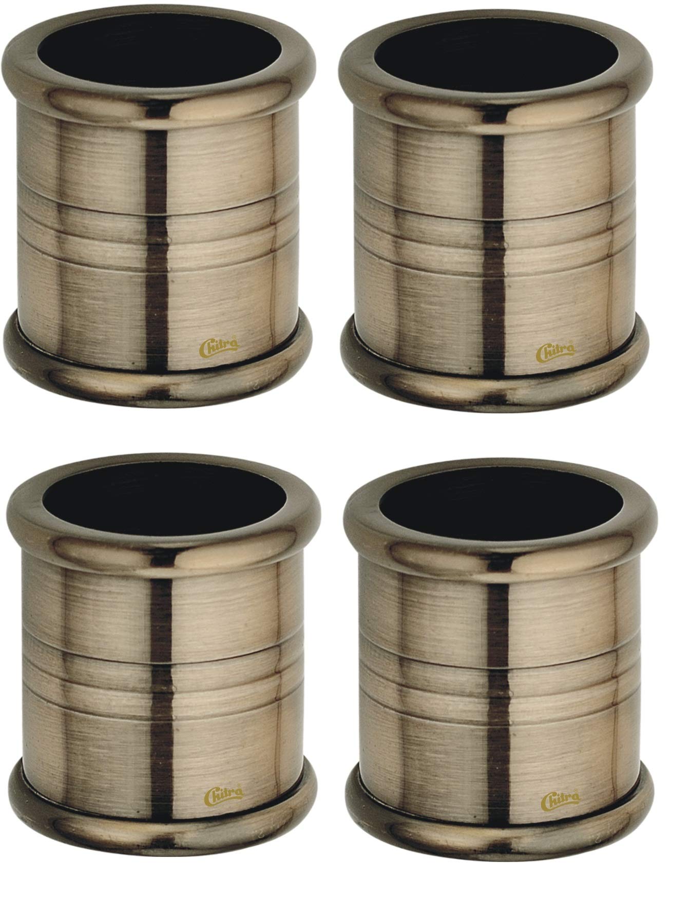 Chitra Brass Icon Wall to Wall Concealed Bracket for 1 Inch Dia Curtain Rod Pack of 4 (Antique Marvel)