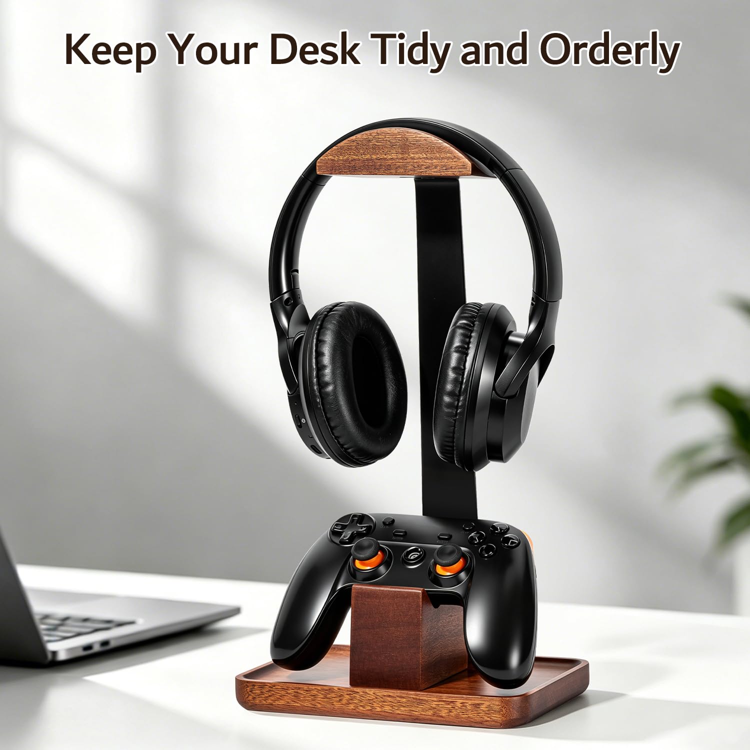 Soporte para auriculares con soporte para controlador de juegos, soporte para auriculares con base de almacenamiento, soporte para controlador, regalo para adolescentes, novios, hermanos y
