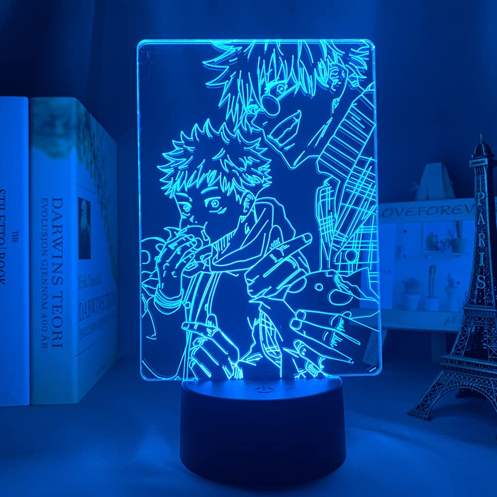 Acrylic 3D Lamp Figure Nightlight Anime Lamp Gojo Satoru Jujutsu Kaisen Led Night Light Yuji Itadori Room Deco Birthday Gift Creative Touch Control Table Lamp