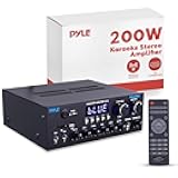 Wireless Bluetooth Streaming Amplifier, 200W Multi Channel Home Audio Receiver with Hi Def in/Out, Optical/Coaxial, FM Radio, USB/SD, AUX, RCA, Mic in, and BT/FM Antenna