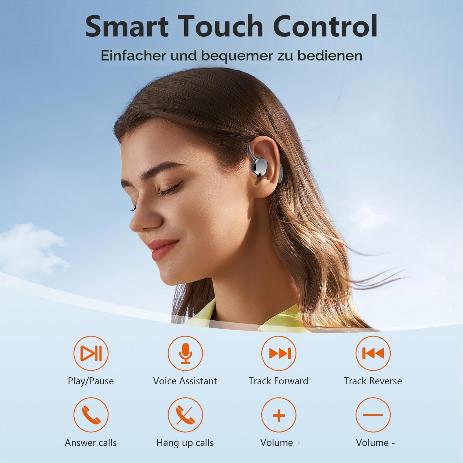Bluetooth Kopfhörer Sport, Kopfhörer Kabellos Bluetooth 5.4 mit 4 ENC Noise Cancelling Mic, Kabellose Kopfhörer Hi-Fi Stereo Tiefer Bass Wireless Earbuds, IP7 Wasserdicht Ohrhörer LED Anzeige