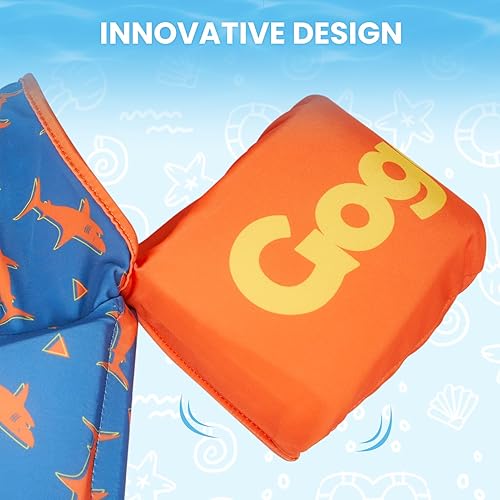 Miniatura 6 de Gogokids Chaleco de natación para niños, flotadores para niños de 20 a 50 libras, ayuda a la natación con alas de agua y correa para el hombro para