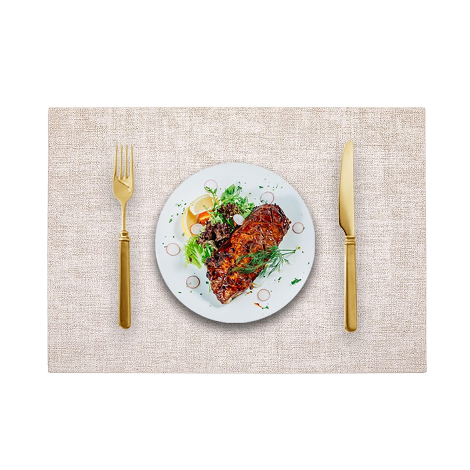 Set de table imitation motif tissé avoine pour repas de famille chaleureux