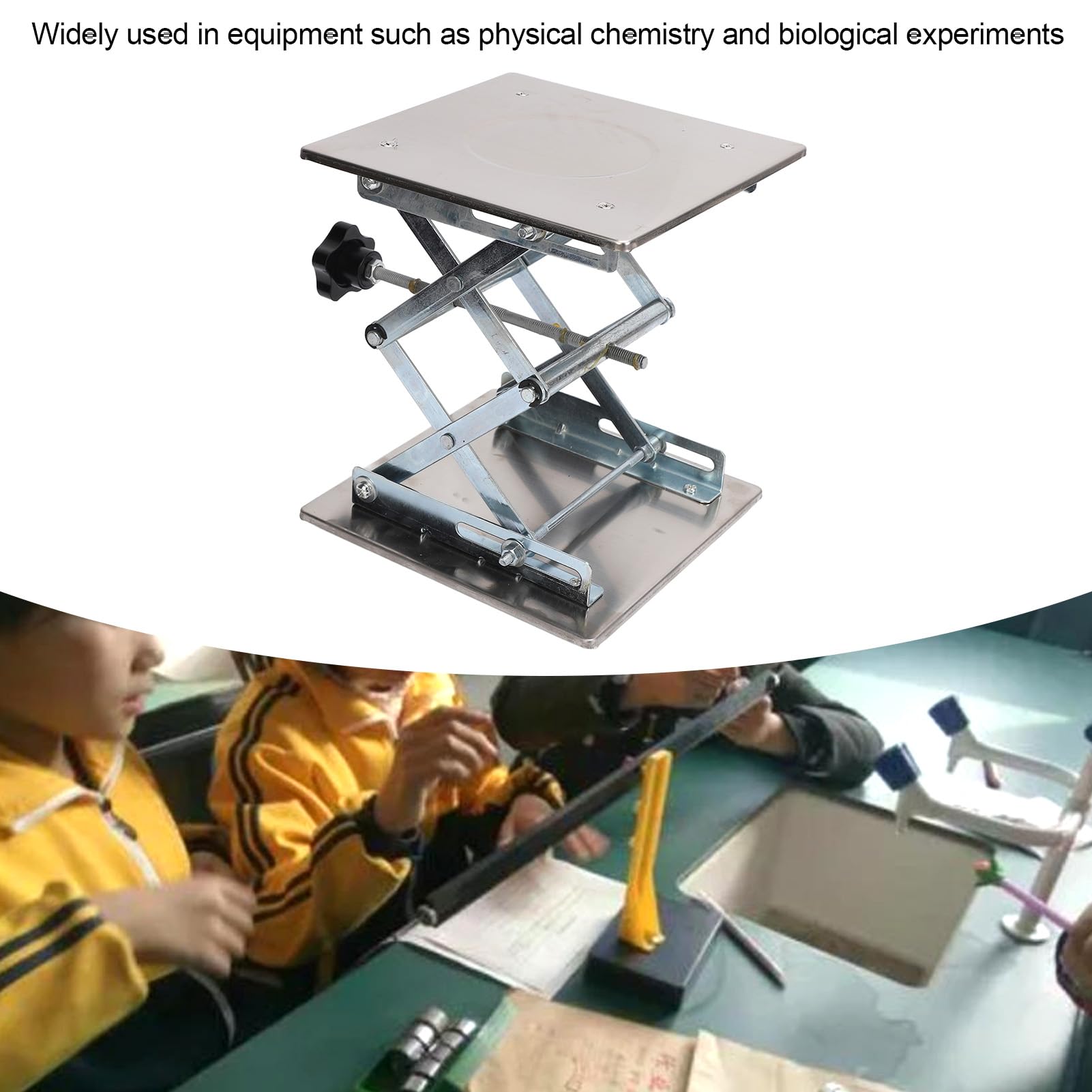 Generic Tavolo Elevatore da Laboratorio con Regolazione Dell'altezza da 75 a 290 Mm per Esperimenti di Chimica Fisica 8x8 Pollici