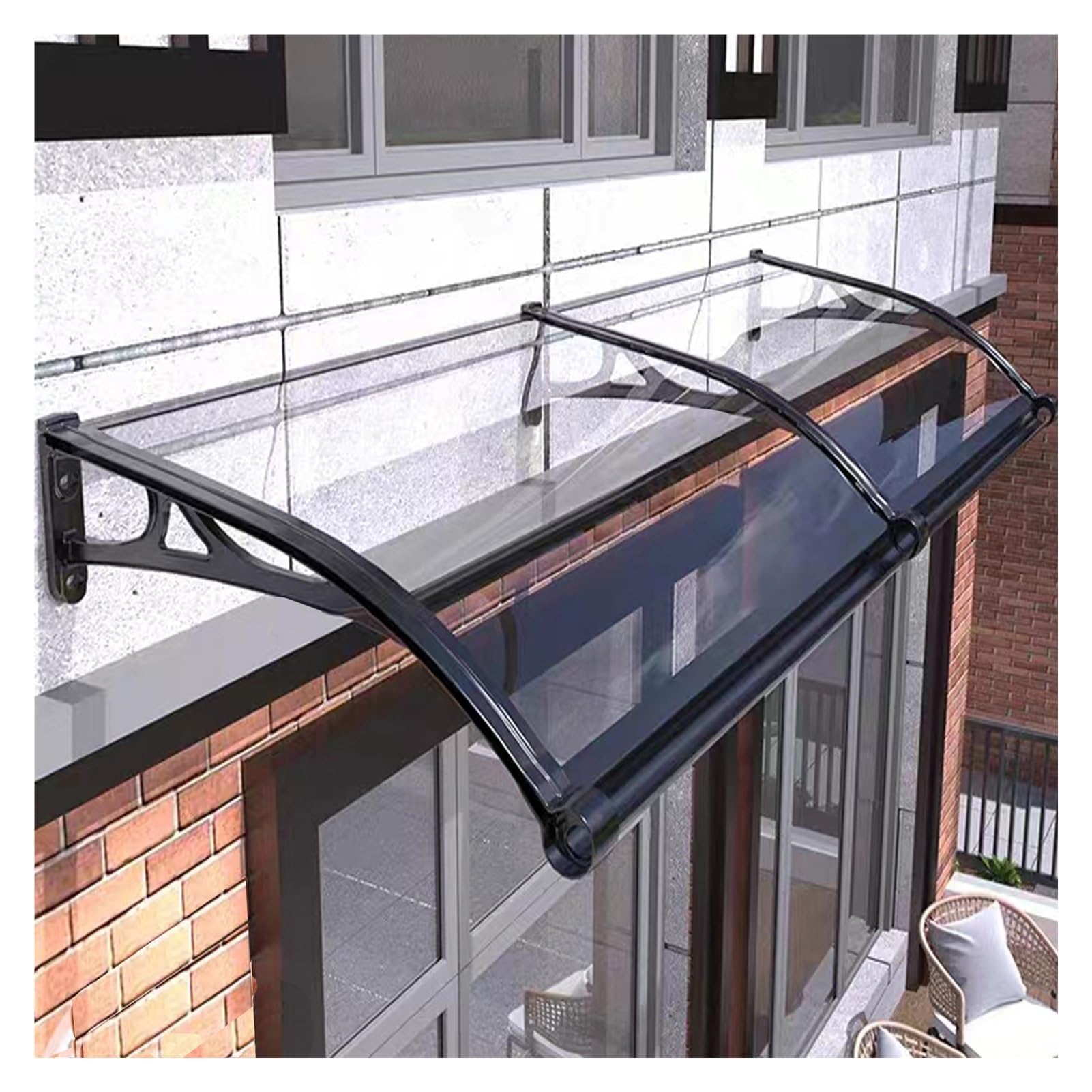 Auvent extérieur pour porte et fenêtre en polycarbonate transparent anti pluie
