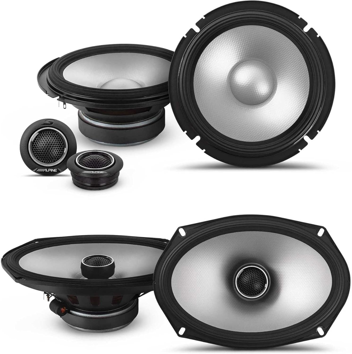 Alpine Speaker Bundle S2-S65C 6.5" Component Speaker Set & S2-S69 6x9 Coaxial Speaker Set