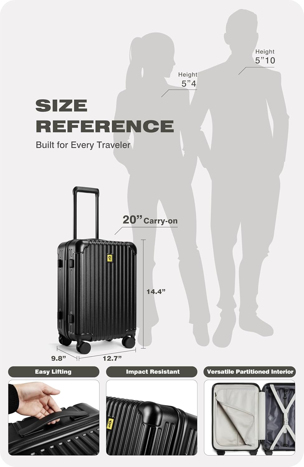 AirVault Vacuum Seal Air Compression 20-Inch Suitcase Carry-On Travel Luggage USB Port Pump TSA Lock Backpack Vacpack 20" - HyperVault, Matte Black, 60L Capacity (1 Vacuum Bag)