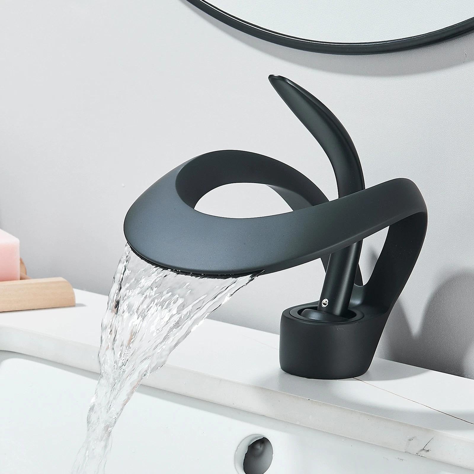 Wasserhahn Bad Einhebel-badarmatur Armatur Badezimmer Mischbatterie Bad Energiesparend Waschbeckenarmatur Einhebelmischer für Badezimmer Schwarz