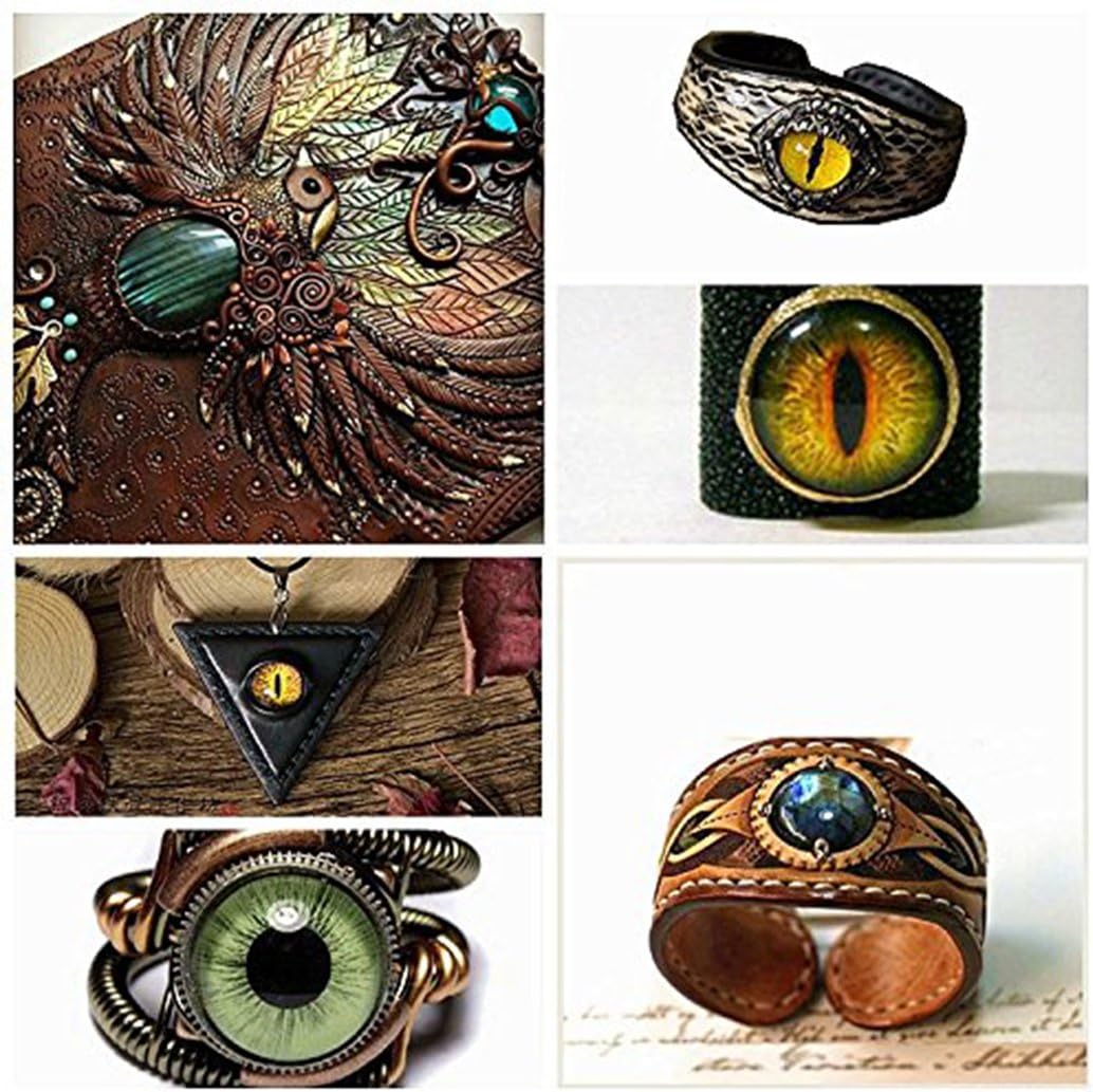 Eyes Glass Buttons Cabochon Cameo Jewelry, Frog, Cat Ghost Cat's Eye, 100 Count