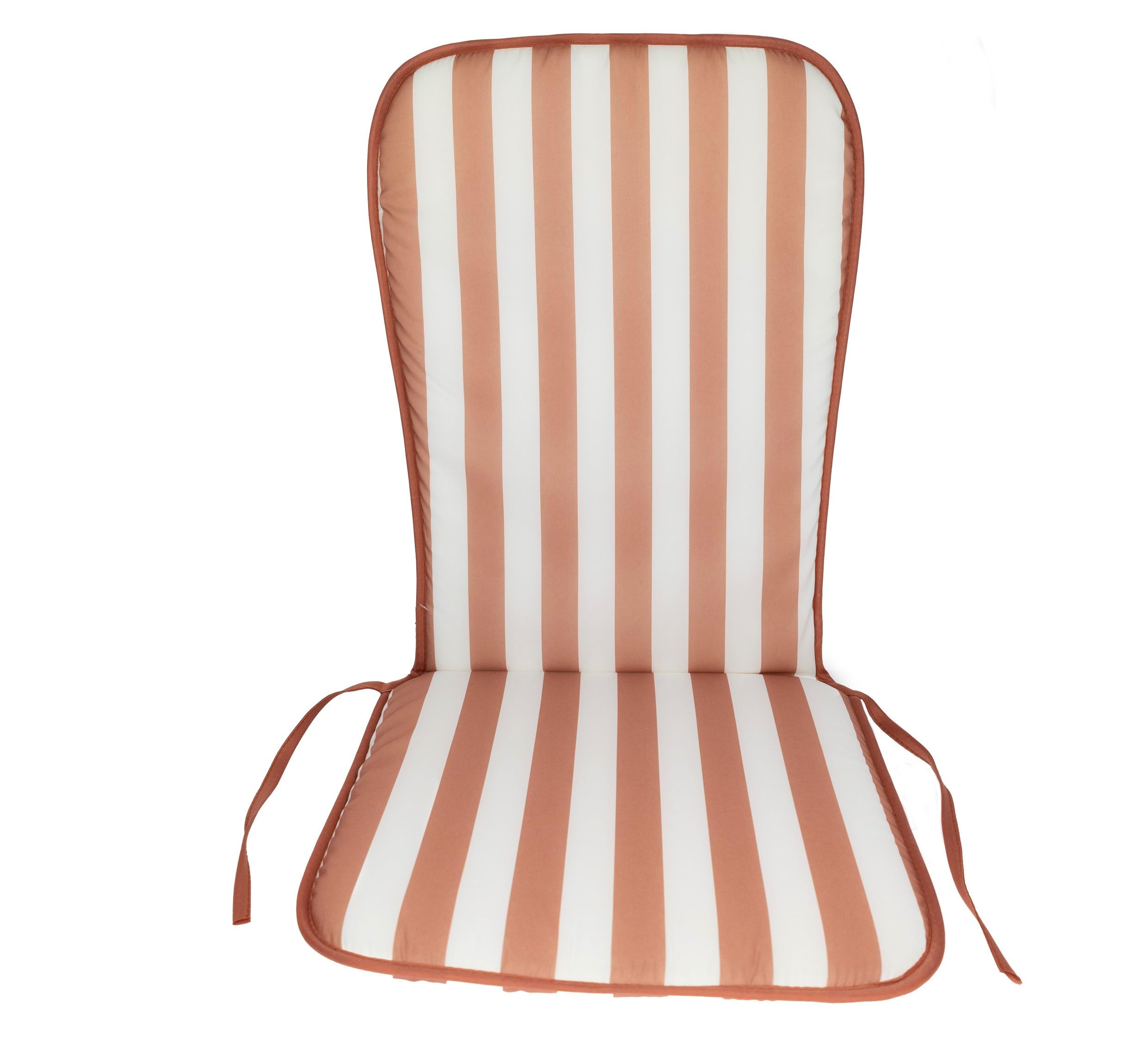 HERSIG - Cojin Silla con Respaldo | Almohadilla Silla Rallas Anchas Rosa Oscuro-Blanco