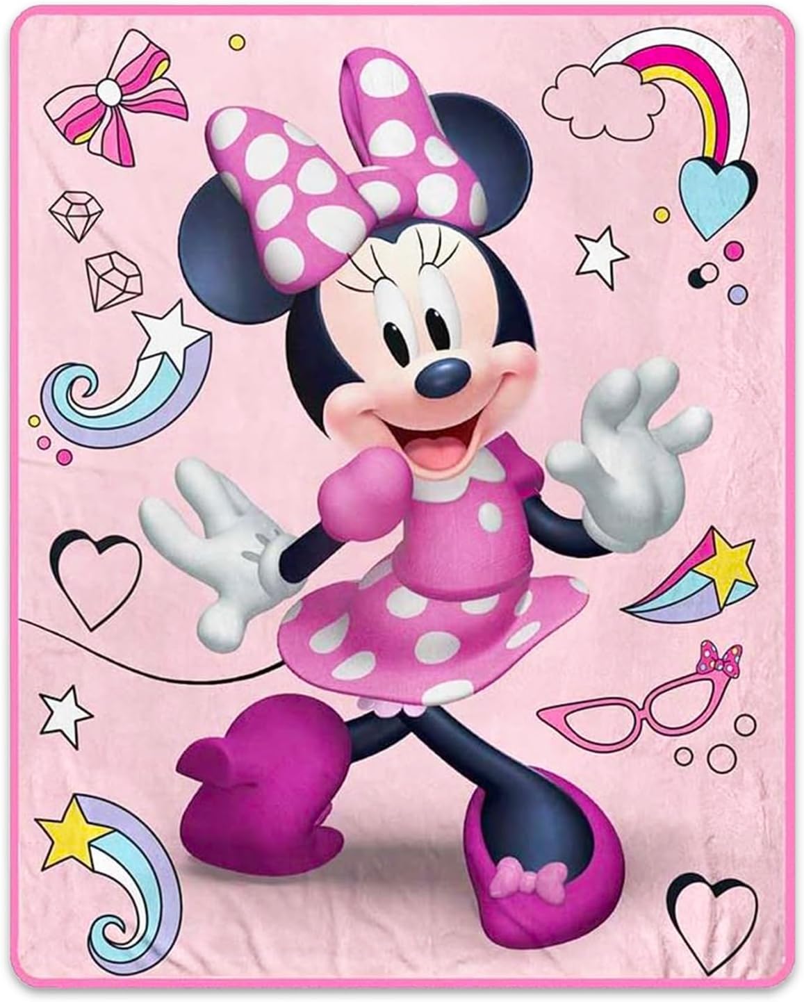 Disney Minnie Mouse Fleece Throw Blanket Set - Bundle with Soft Throw, Stickers, Tattoos, and More | Minnie Mouse 40x50 Woven Blanket for Kids - Image 2