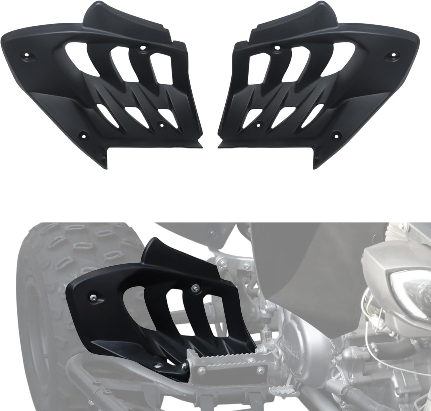 Left & Right Heel Guards for Yamaha Raptor 700 700R 2013–2026 Accessories, Rear Foot Rest Mud Guard Flaps Footwell Fender Flares, Replace OEM 1PE-F1691-00-00 1PE-F1621-00-00, 2PCS