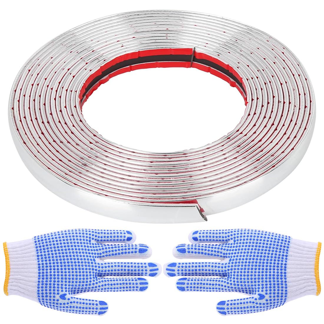 Modanature autoadesive in acciaio inox cromato e argento 5 m x 15 mm impermeabili resistenti alla corrosione
