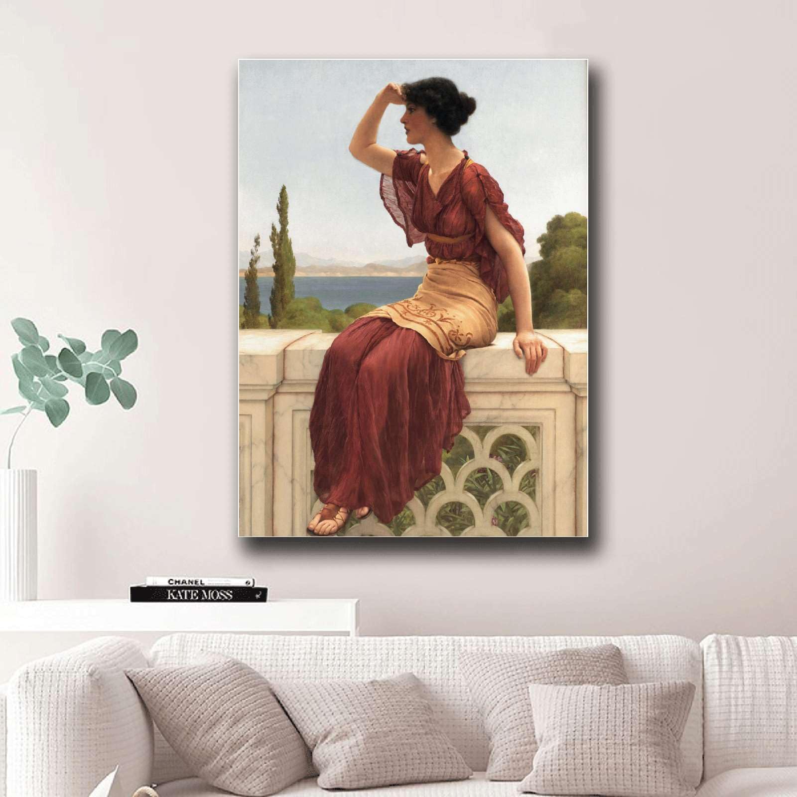 NINGJINJU Wall Art Canvas Print Ancient Woman In A Red Dress Painting Living Room and Bedroom Home Decoration 8X12inch: Posters & Prints