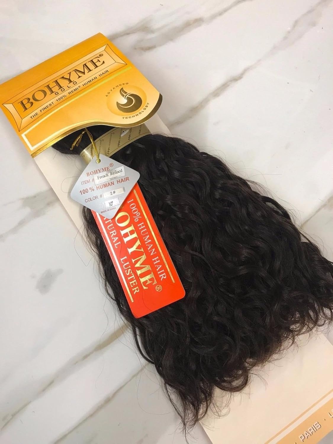 Amazon.com : Bohyme Gold Collection Human Hair Weaving French Refined ...