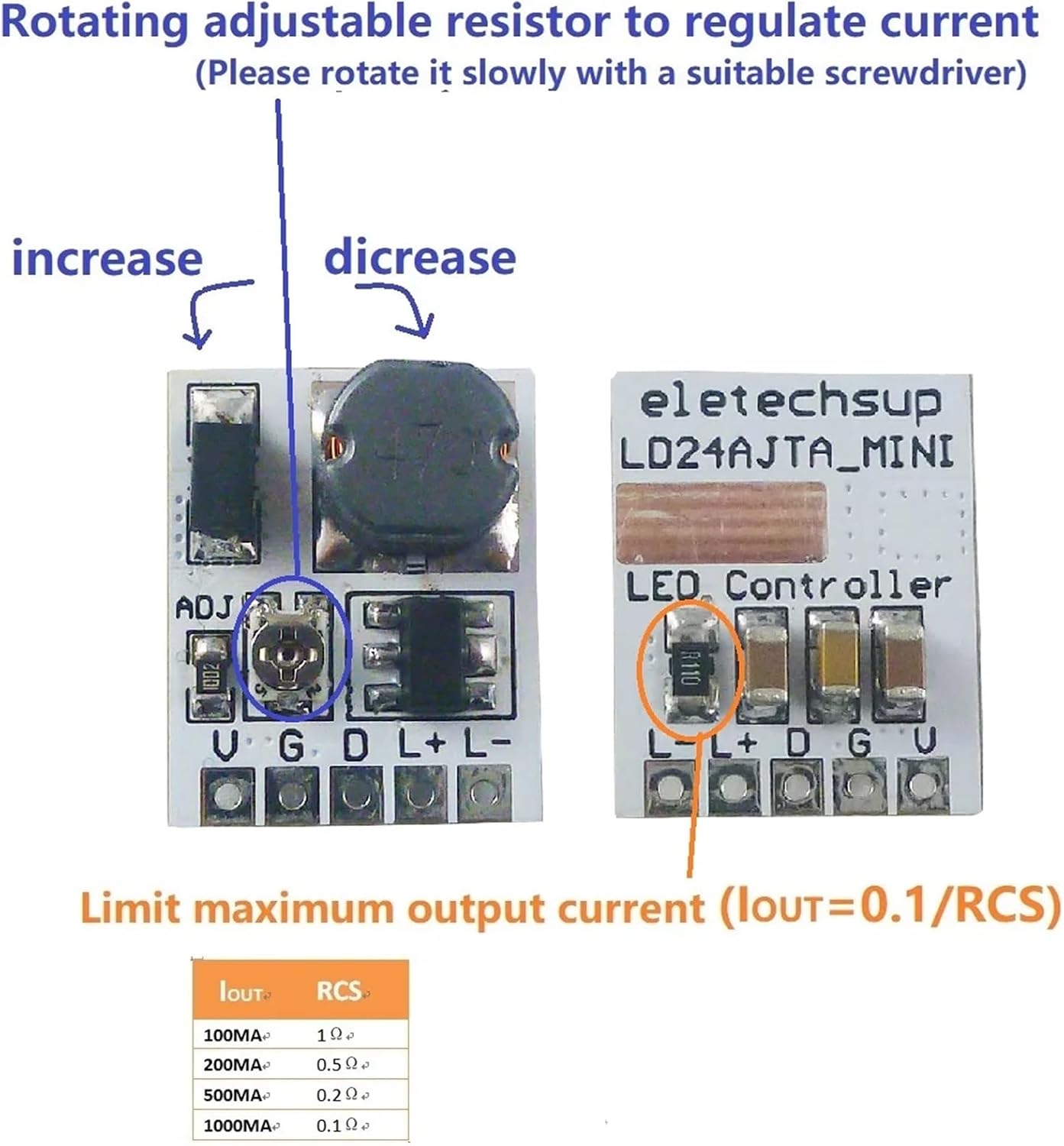 LED DC 12V 24V Dimming Control 0-910MA Constant Current Adjustable PWM LED Driver Module