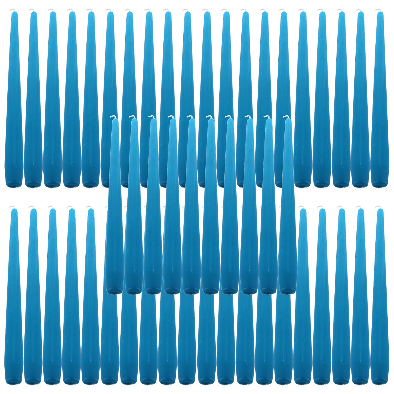 Turquoise Taper Dinner Candles  9"" 24cm Candle Unscented 7 Hour Burn 50 Pack