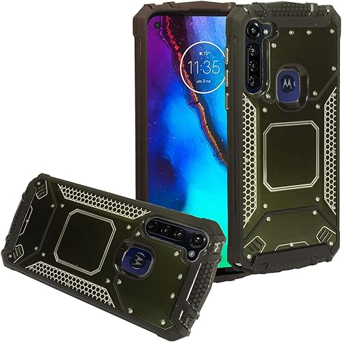 Para Motorola Moto G Stylus XT2043, Moto G Power XT2041 (versión 2020) - Funda híbrida de aluminio para teléfono - ZY1 Verde Oscuro