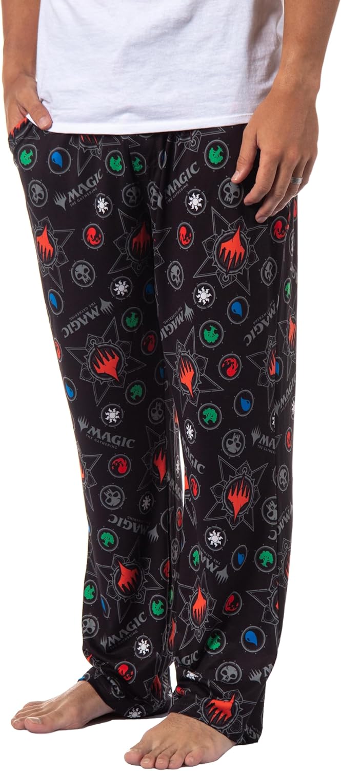 Magic: The Gathering Mens' Mana Symbols Card Game Sleep Pajama Pants