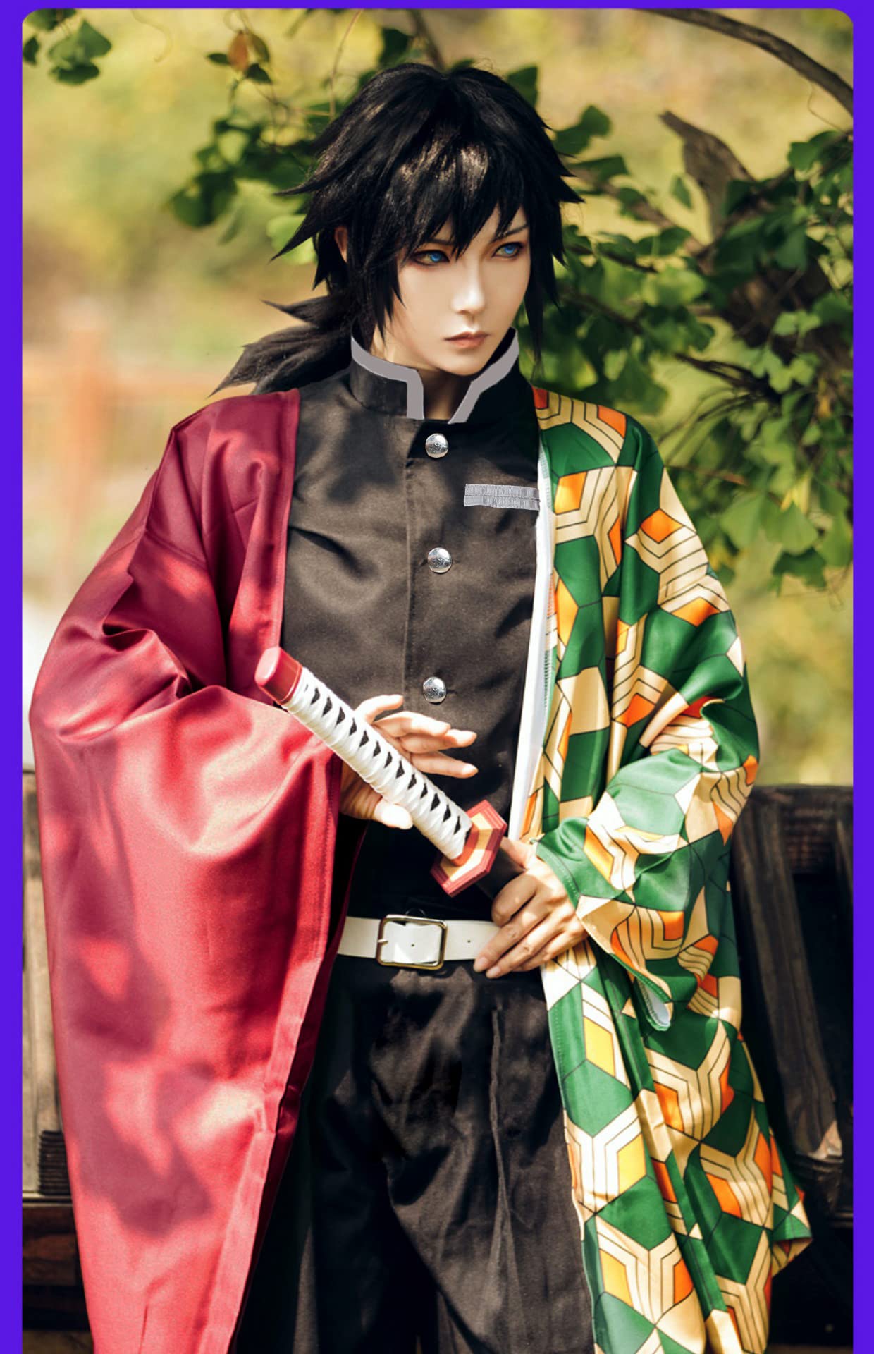 Fiamll Giyuu - Costume cosplay Tomioka Giyuu cosplay per anime giapponese, kimono demon cosplay L